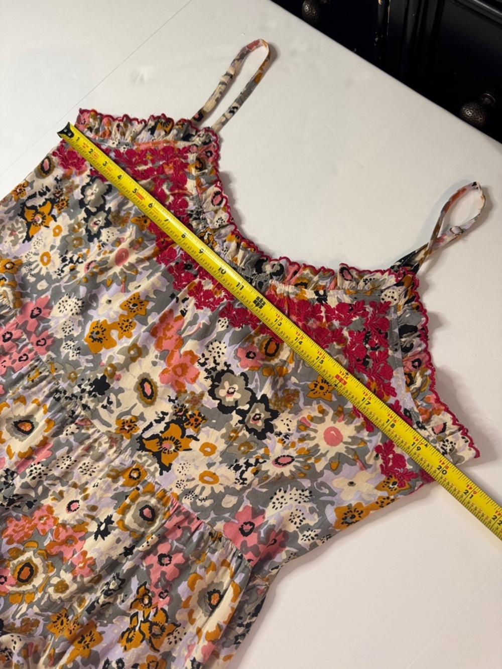 Natural Life Avery Boho Floral Midi Sundress, Pink Embroidered Trim, & Pockets! - Picture 12 of 15